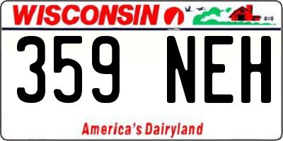 WI license plate 359NEH