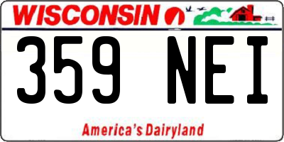 WI license plate 359NEI