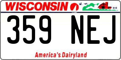 WI license plate 359NEJ