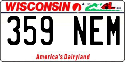 WI license plate 359NEM