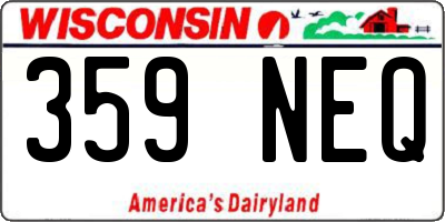 WI license plate 359NEQ