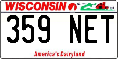 WI license plate 359NET
