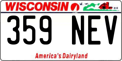 WI license plate 359NEV
