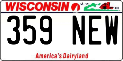 WI license plate 359NEW