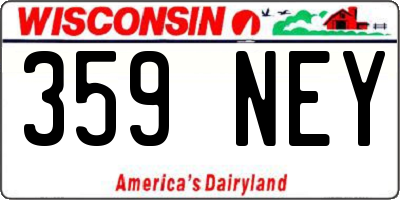 WI license plate 359NEY