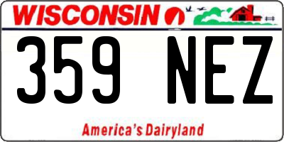 WI license plate 359NEZ