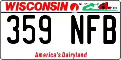 WI license plate 359NFB