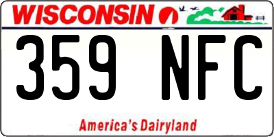 WI license plate 359NFC