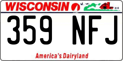 WI license plate 359NFJ