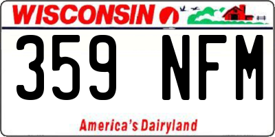 WI license plate 359NFM