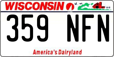 WI license plate 359NFN