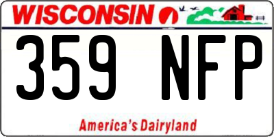 WI license plate 359NFP