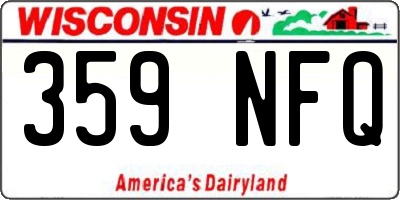 WI license plate 359NFQ