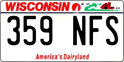 WI license plate 359NFS