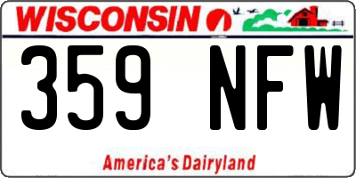 WI license plate 359NFW