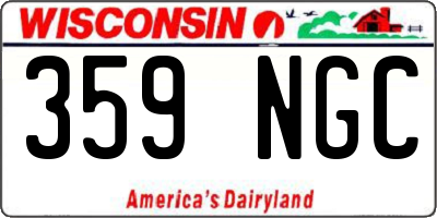 WI license plate 359NGC