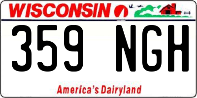 WI license plate 359NGH
