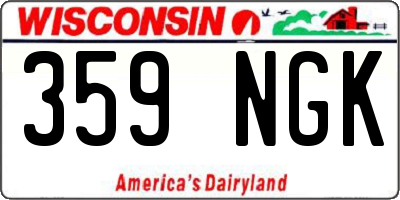 WI license plate 359NGK
