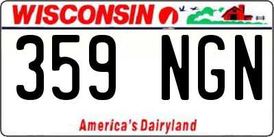 WI license plate 359NGN