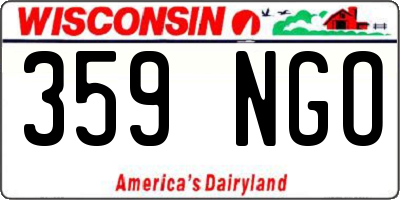 WI license plate 359NGO