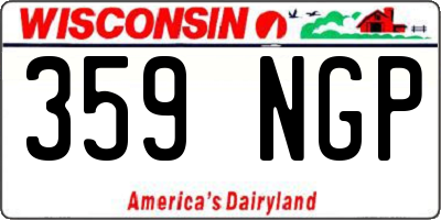 WI license plate 359NGP