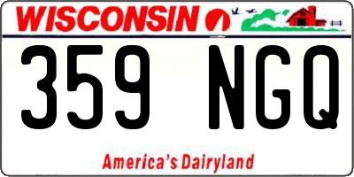 WI license plate 359NGQ