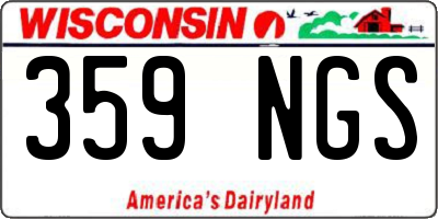 WI license plate 359NGS