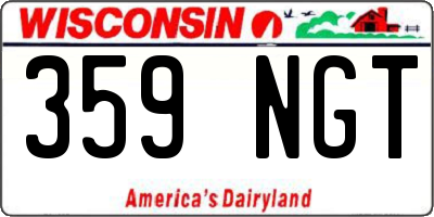 WI license plate 359NGT