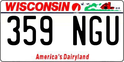 WI license plate 359NGU