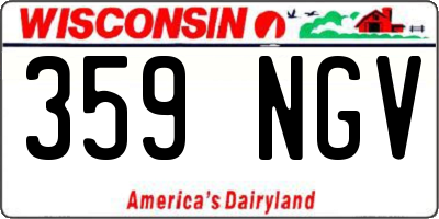 WI license plate 359NGV