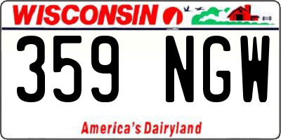 WI license plate 359NGW
