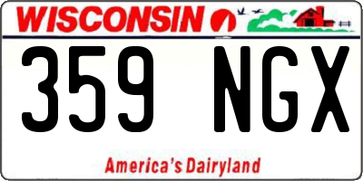 WI license plate 359NGX