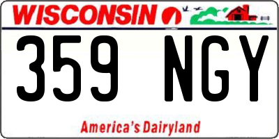 WI license plate 359NGY