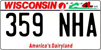 WI license plate 359NHA