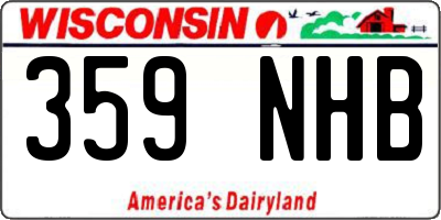 WI license plate 359NHB