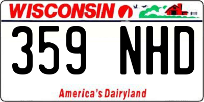 WI license plate 359NHD