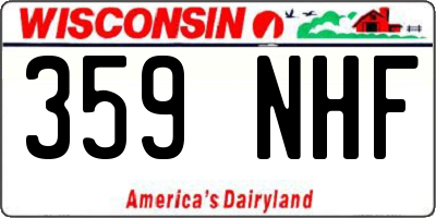 WI license plate 359NHF