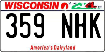 WI license plate 359NHK