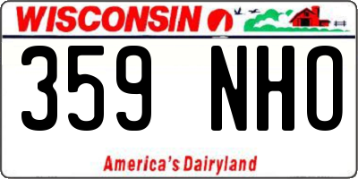WI license plate 359NHO