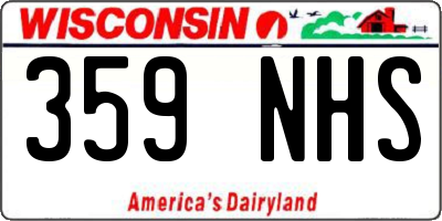 WI license plate 359NHS