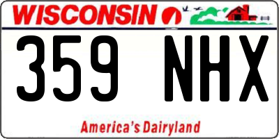 WI license plate 359NHX