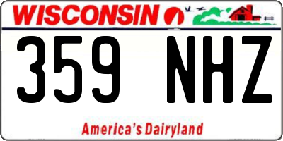 WI license plate 359NHZ