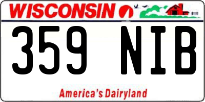 WI license plate 359NIB