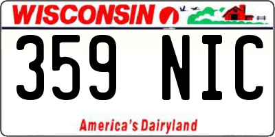 WI license plate 359NIC