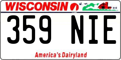 WI license plate 359NIE