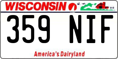 WI license plate 359NIF