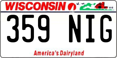 WI license plate 359NIG