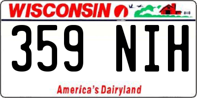 WI license plate 359NIH