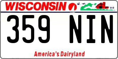WI license plate 359NIN