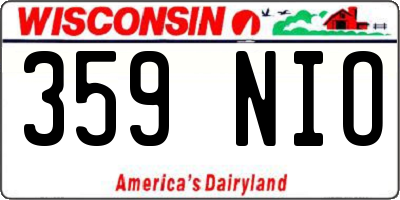 WI license plate 359NIO